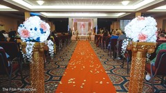 Floral decor details of the Indian wedding venue. Floral decor details of the Indian wedding venue.