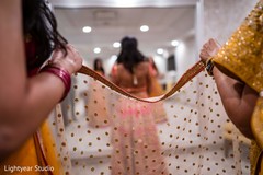Indian bride's ceremony red white and golden veil. Indian bride's ceremony red white and golden veil.
