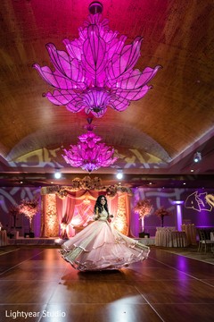 Indian bride's capture at reception dance floor. Indian bride's capture at reception dance floor.