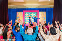 Indian couple dancing on stage Indian couple dancing on stage