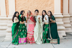 Maharani posing with her Indian bridesmaids Maharani posing with her Indian bridesmaids