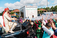 Indian groom blasting dry ice over the Indian relatives Indian groom blasting dry ice over the Indian relatives