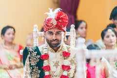 Indian groom sitting on stage Indian groom sitting on stage
