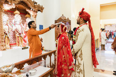 Maharani and her Indian groom receiving the blessings. Maharani and her Indian groom receiving the blessings.
