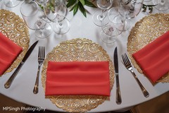 Red Indian wedding table napkins. Red Indian wedding table napkins.