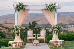 Incredible draping and flowers decorations for ceremony mandap. Incredible draping and flowers decorations for ceremony mandap.