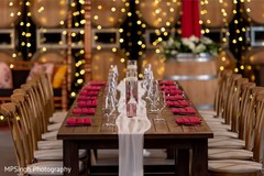 Indian wedding rectangle table  setup.