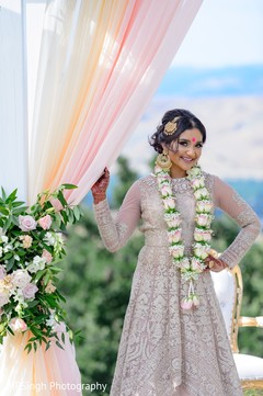 Indian bride on her ceremony pink anarkali. Indian bride on her ceremony pink anarkali.