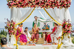 Maharani and Raja about to meet under the mandap. Maharani and Raja about to meet under the mandap.