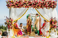Indian bride under the mandap with Raja. Indian bride under the mandap with Raja.