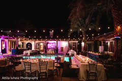 Tables arranged around the pool. Tables arranged around the pool.
