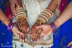 Bridesmaids showing off Maharani henna stained hands Bridesmaids showing off Maharani henna stained hands