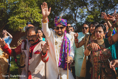 A choreographed moment during the Baraat A choreographed moment during the Baraat
