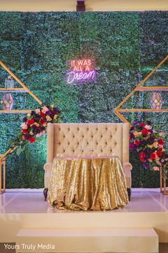 The sofa and table on stage The sofa and table on stage
