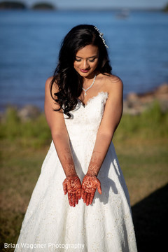 Indian bride showing her mehndi art. Indian bride showing her mehndi art.