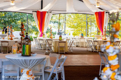 White, orange and ping draping decorations for Sangeet party. White, orange and ping draping decorations for Sangeet party.