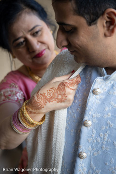 Indian groom putting his Dupatta. Indian groom putting his Dupatta.