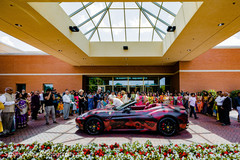 Everyone looking at the car used for the baraat. Everyone looking at the car used for the baraat.