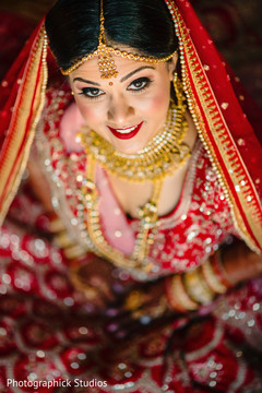 Indian bride's hair and makeup design details. Indian bride's hair and makeup design details.