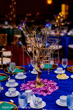 Table center decorated with flowers. Table center decorated with flowers.