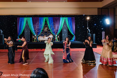 Indian bridesmaids performing in the reception party. Indian bridesmaids performing in the reception party.