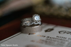 Indian bride and groom's white gold diamond wedding rings. Indian bride and groom's white gold diamond wedding rings.