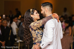 Indian newlyweds having their first dance. Indian newlyweds having their first dance.