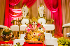 A statue of Ganesha in front of the stage A statue of Ganesha in front of the stage