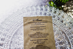 The menu for the reception dinner The menu for the reception dinner