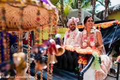 Orange flowers decoration on Indian wedding vehicle. Orange flowers decoration on Indian wedding vehicle.