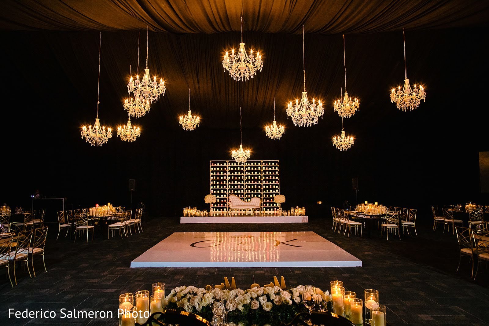 Incredible Indian wedding dance floor and stage decor. Photo 264961