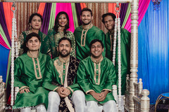 Indian groom and his Indian relatives in green Indian groom and his Indian relatives in green
