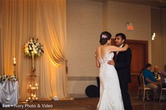 Indian bride and groom having their first dance. Indian bride and groom having their first dance.