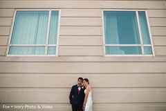Indian bride and groom outside. Indian bride and groom outside.