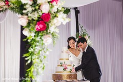 Indian couple cutting the wedding cake. Indian couple cutting the wedding cake.