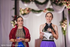 Indian bridesmaids reading a speech. Indian bridesmaids reading a speech.