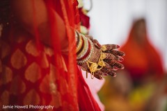 Maharani with her hands together showing mehndi art. Maharani with her hands together showing mehndi art.