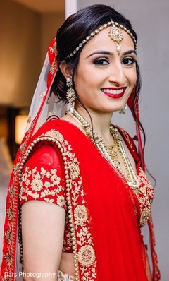Indian bride on her red ceremony outfit. Indian bride on her red ceremony outfit.