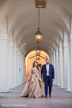 Indian newlywed couple walking hand in hand Indian newlywed couple walking hand in hand