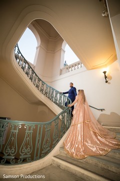 Indian newlyweds going upstairs Indian newlyweds going upstairs