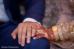 A close up of the Indian newlyweds' hands A close up of the Indian newlyweds' hands