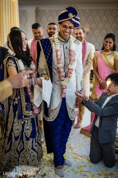 Indian couple taking the seven steps. Indian couple taking the seven steps.