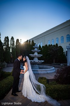 Indian fusion couple sunset portrait. Indian fusion couple sunset portrait.
