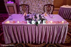 Romantic indian wedding sweetheart table. Romantic indian wedding sweetheart table.