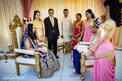 Indian bride and groom first glance. Indian bride and groom first glance.