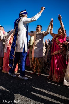 Indian Groom meeting relatives at baraat. Indian Groom meeting relatives at baraat.
