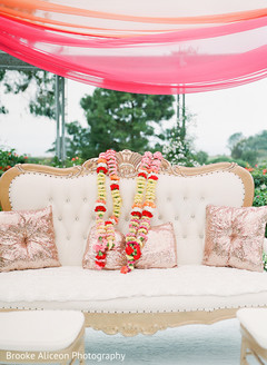 Garlands on the wedding altar. Garlands on the wedding altar.