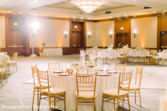 Tables decorated and arranged for the reception. Tables decorated and arranged for the reception.
