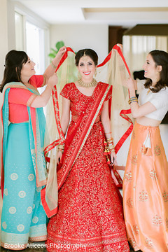 Indian bride getting her veil on. Indian bride getting her veil on.