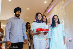 Indian bride and groom getting ready for pre-wedding celebration. Indian bride and groom getting ready for pre-wedding celebration.